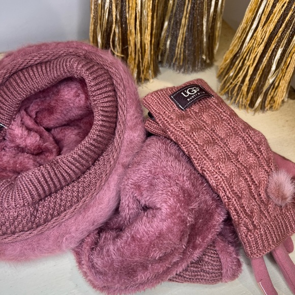Mauve Mauve UGG 3pc hat set - Picture 2 of 4